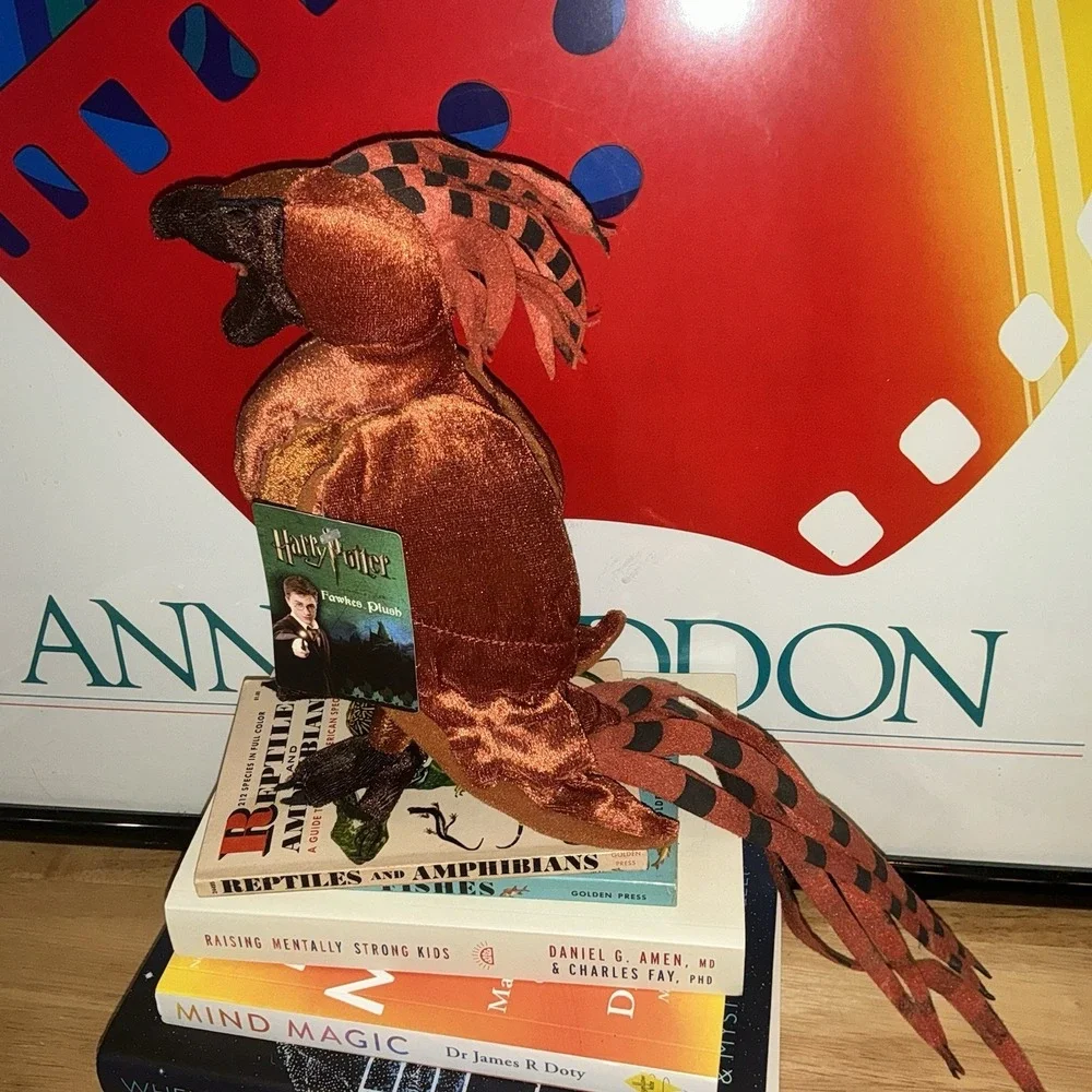 Harry Potter Fawkes Phoenix Plush Shiny long tail feathers with tags 10